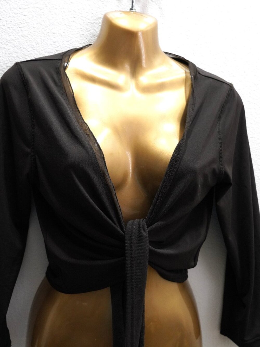 Cabi Style 852 Brown Jersey Tie Cardigan size M